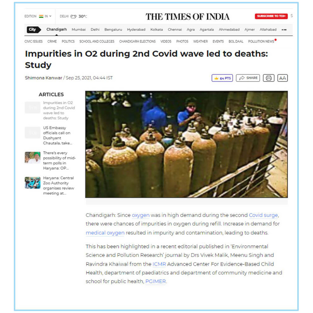 Impurities in 02 during second Covid wave led to deaths: Study